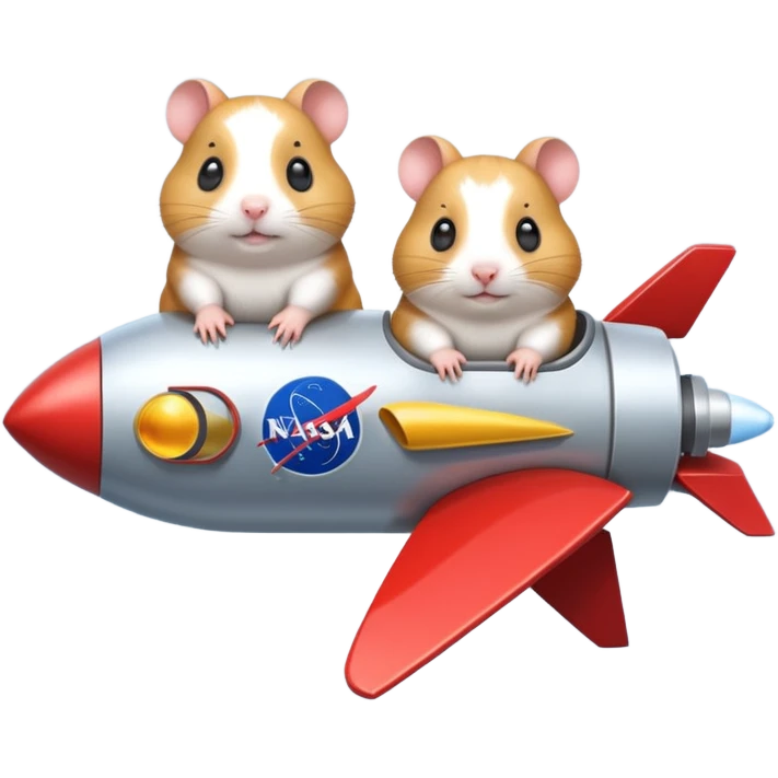2 hamsters in a rocket nassa emoji