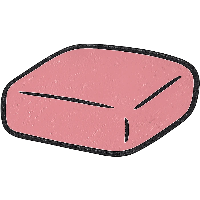hand drawn outlined icon of a pink object, no fill, thick lines emoji