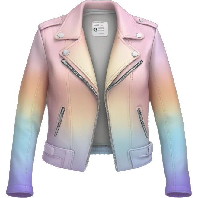 Realistic isolated pastel ombre open fashion leather jacket.. emoji