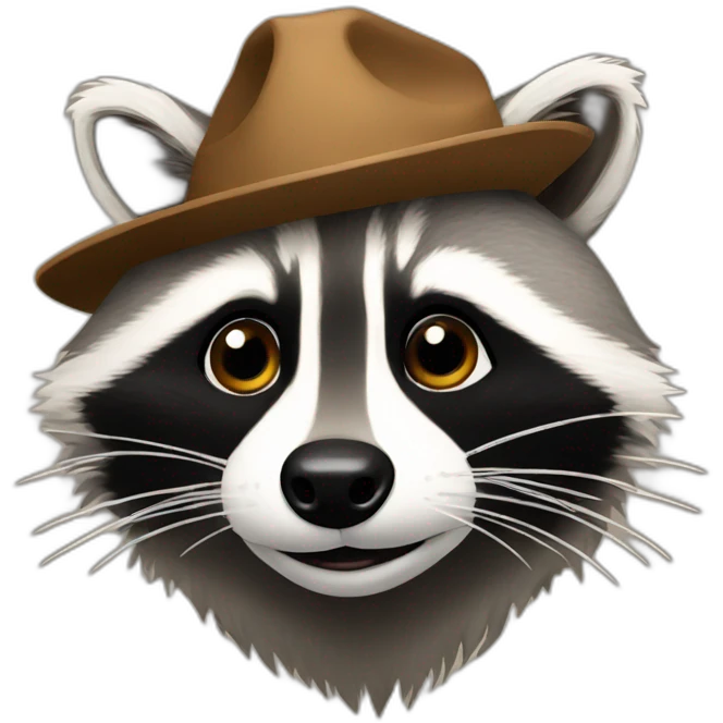 Raccoon with hat emoji