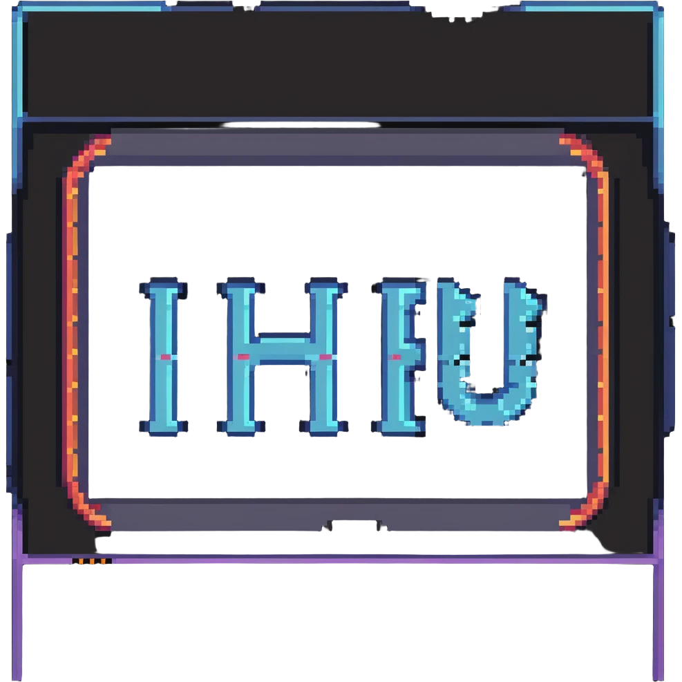 pixel art letters UYI in arcade style emoji