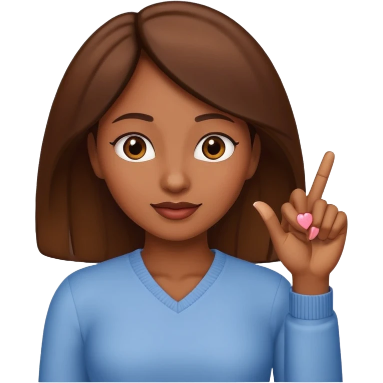 Perempuan bikin jari cinta emoji