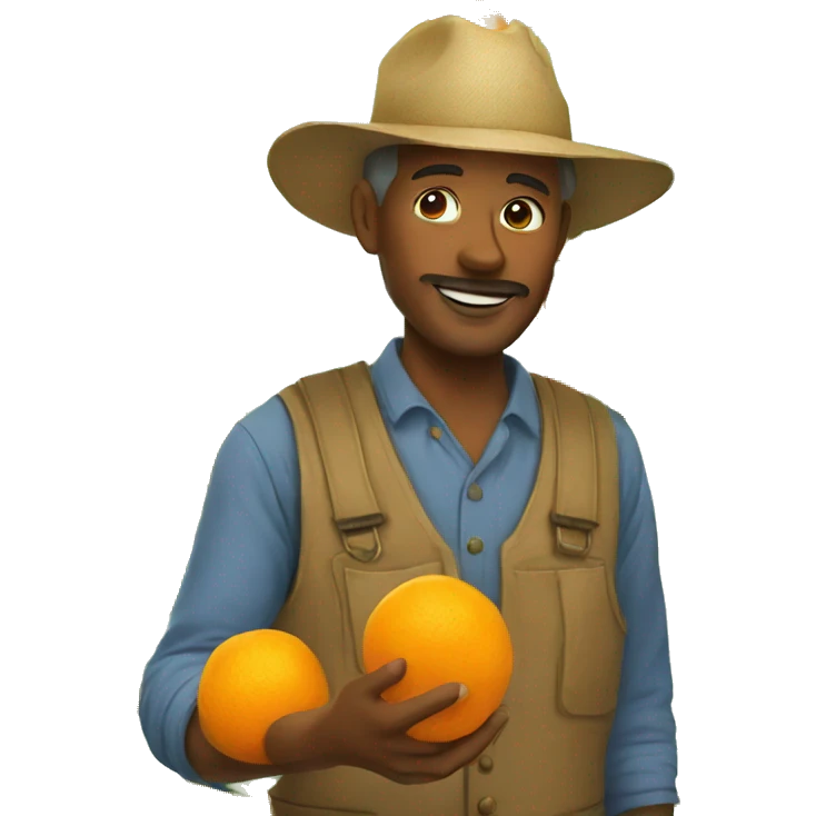 Farmer with oranges emoji