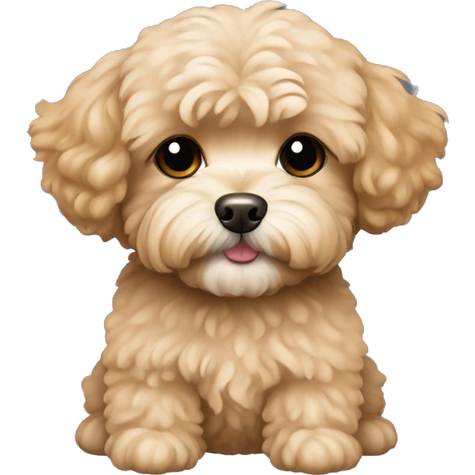 A small, cute, light brown Maltipoo emoji