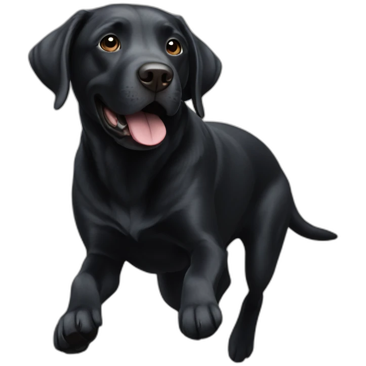 a flying black labrador like superman emoji