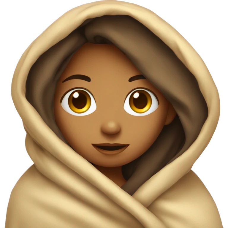 Girl under blanket cuddly emoji