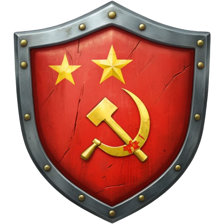 generate a very realistic shield with the USSR flag emoji