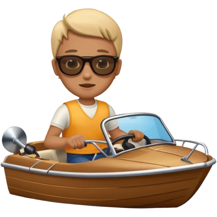 Me driving a boat emoji