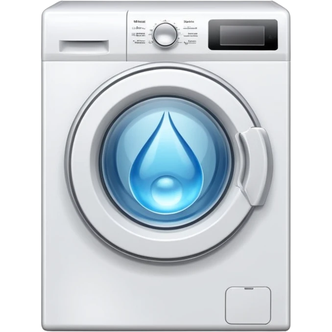 create an icon for white washing machine with big water drop in front emoji
