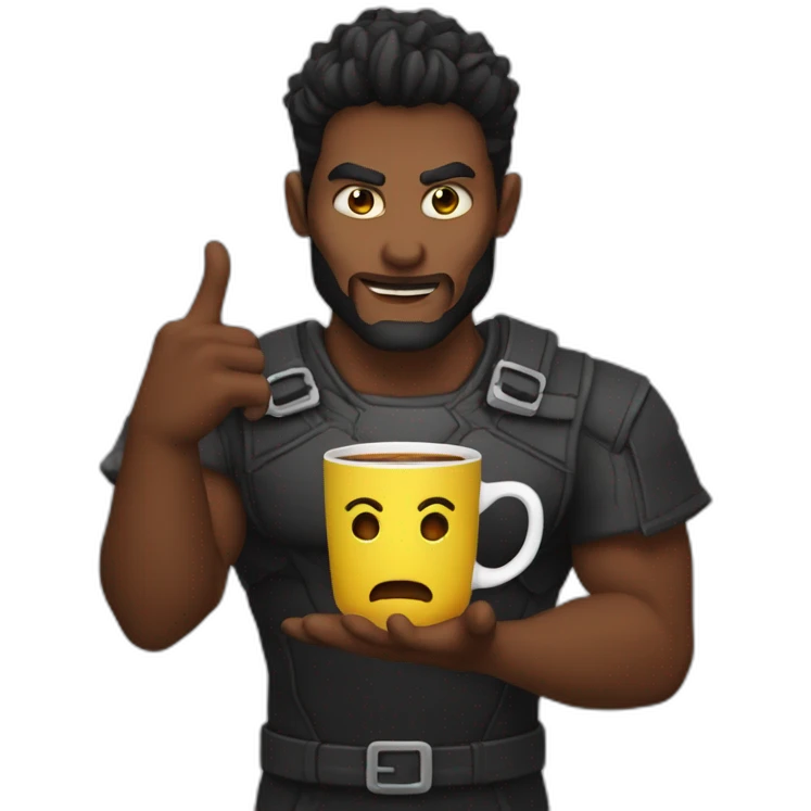Demonio con taza en la mano emoji