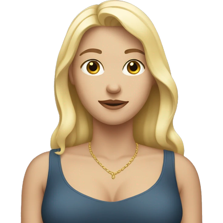 a blonde white person putting her hand on her chest emoji
