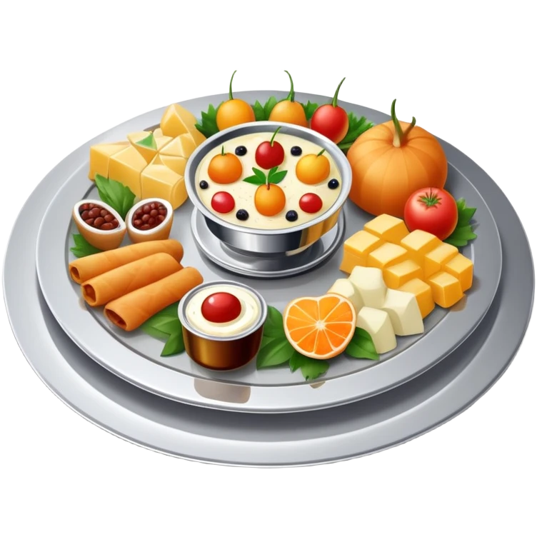 luxurious plate of food from a five-star restaurant served on a silver platter emoji