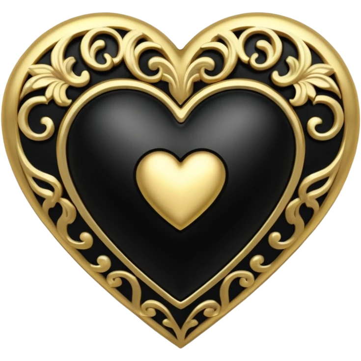 gold goth heart, remove background emoji