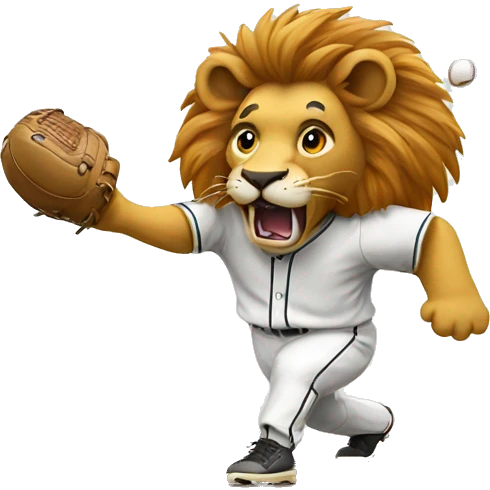 Lion playing baseball emoji