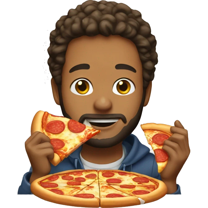 Travis hunter eating pizza emoji