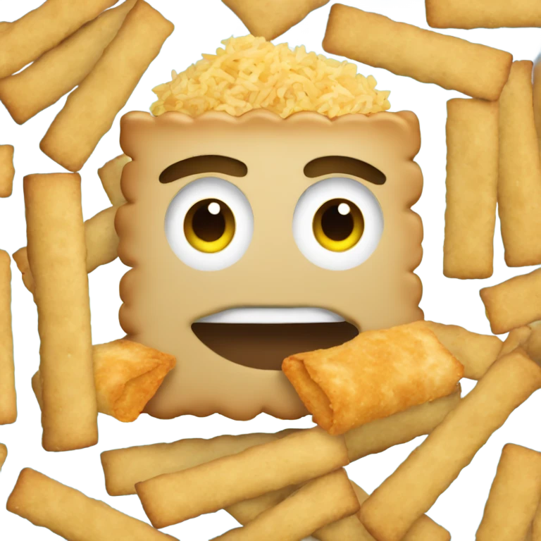 Crackers with Fried rice emoji