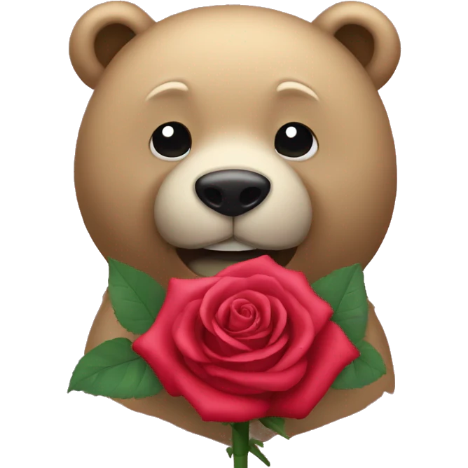 Ours avec une rose emoji