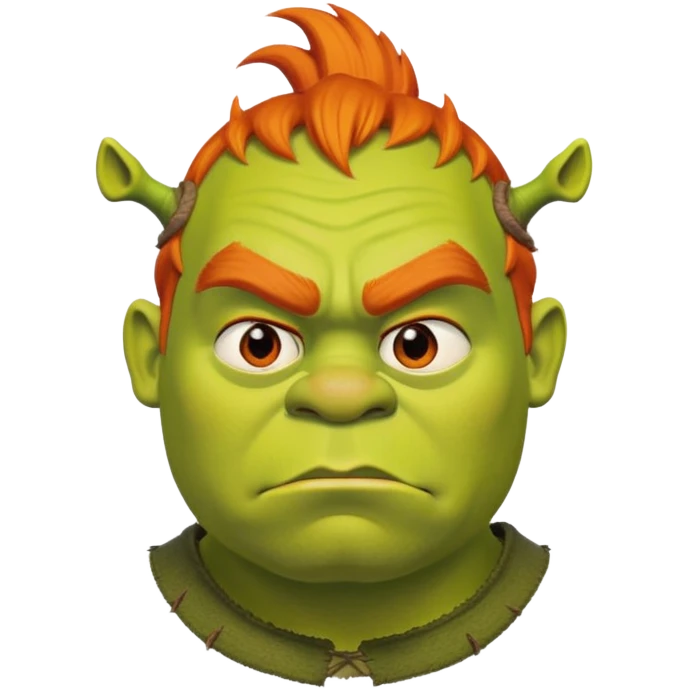 Shrek but with orange hair emoji