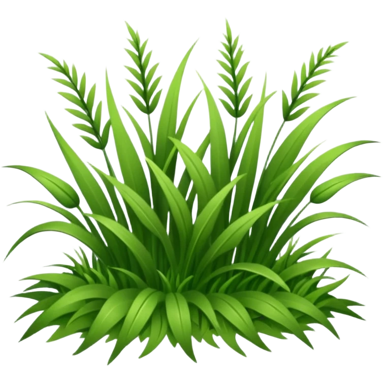 Large sprigs of grass made of felt texture, scrapbooking style, transparent background emoji
