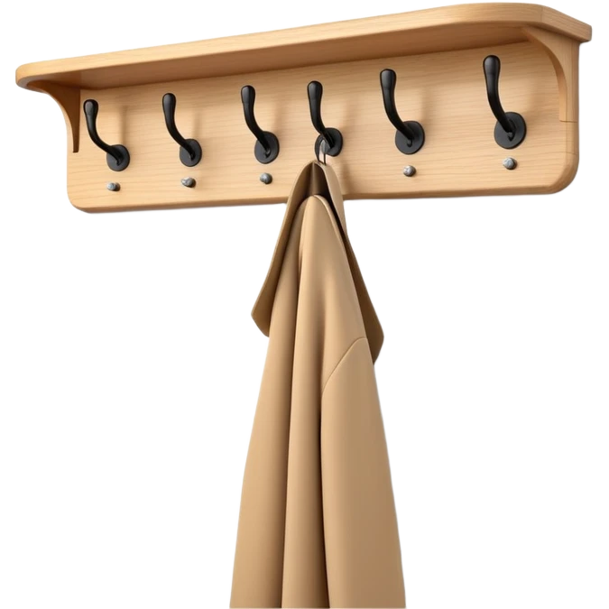 minimalist wall-mounted coat rack with clean lines and rounded hooks emoji