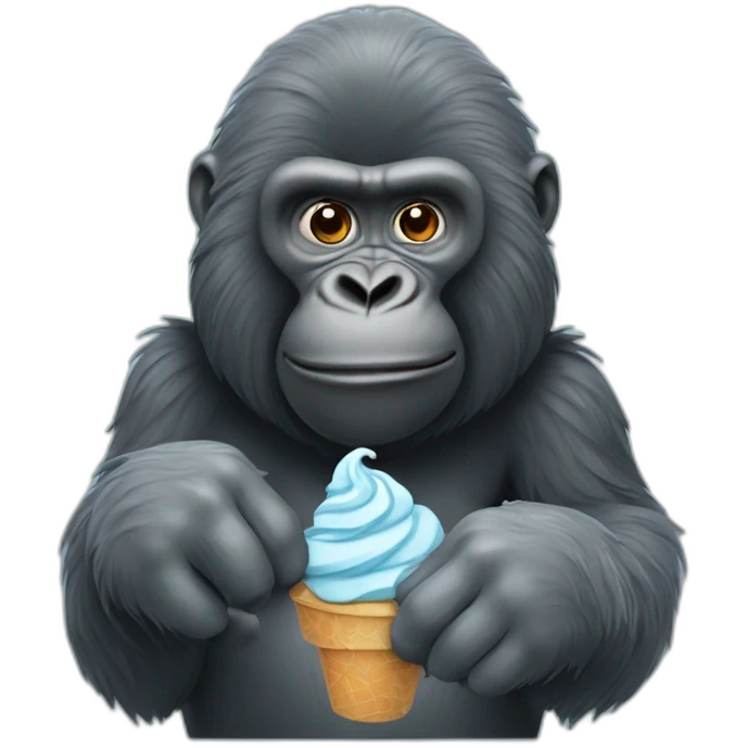 Gorille qui tien une glace emoji
