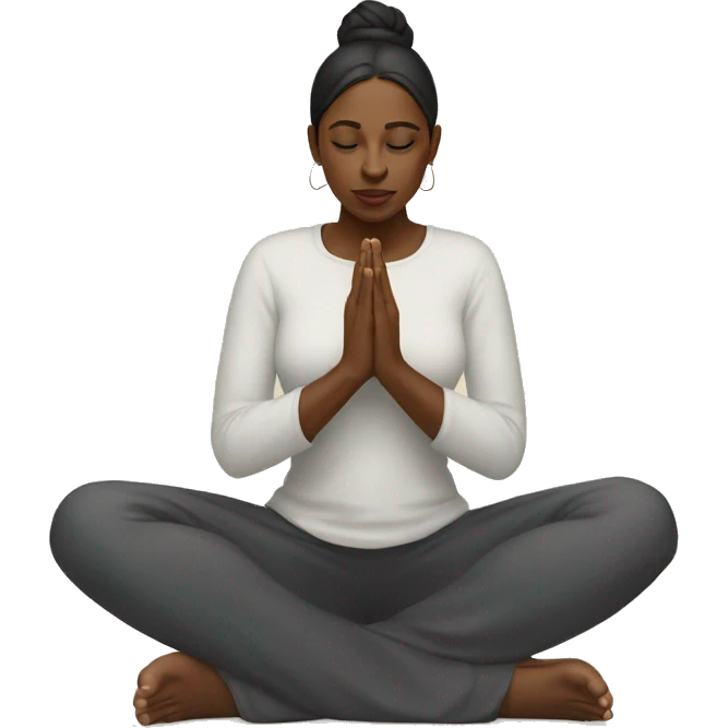 black woman kneeling in prayer emoji