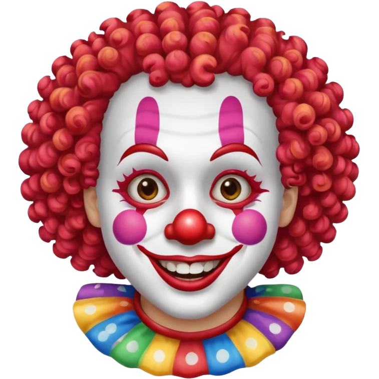 red glitter clown emoji