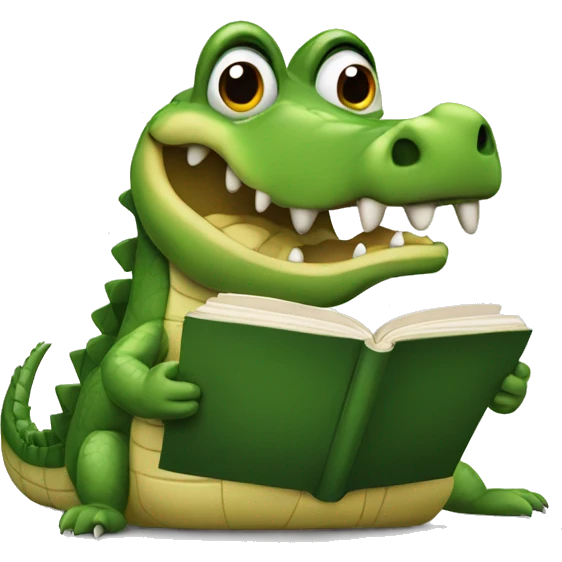 crocodile reads a book emoji