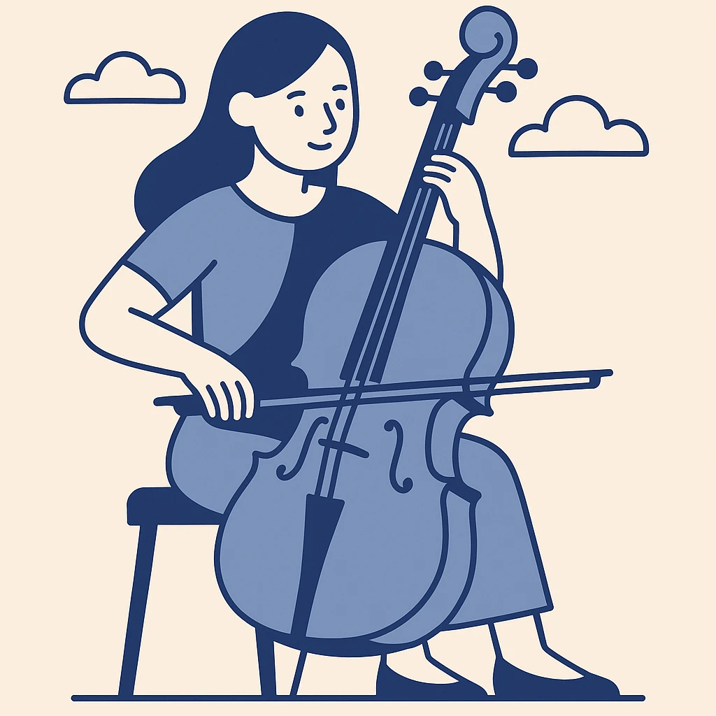 girl playing cello emoji