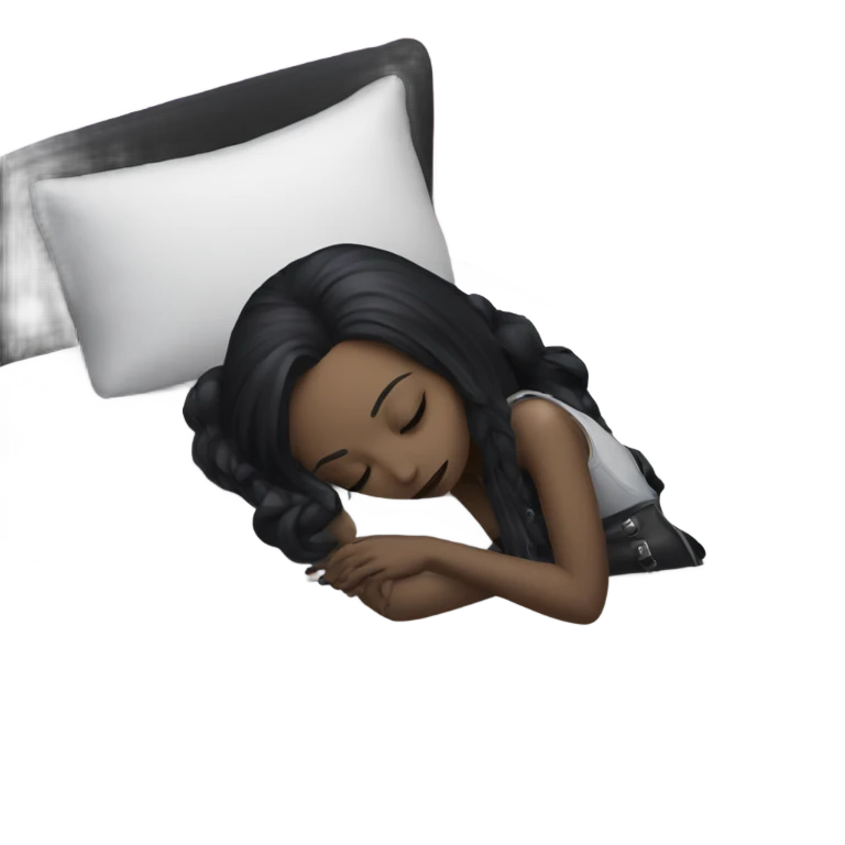 Goth girl sleeping on the bed  emoji