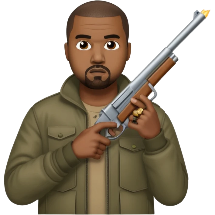 Kanye west holding gun emoji