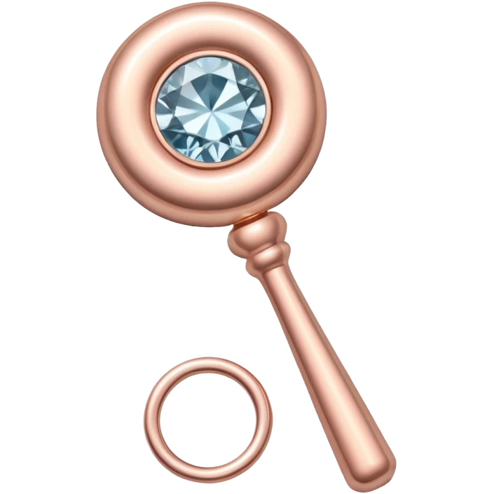 Rosegold, diamond studded baby rattle emoji