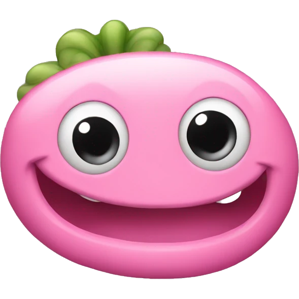 Pink little worm smiling  emoji