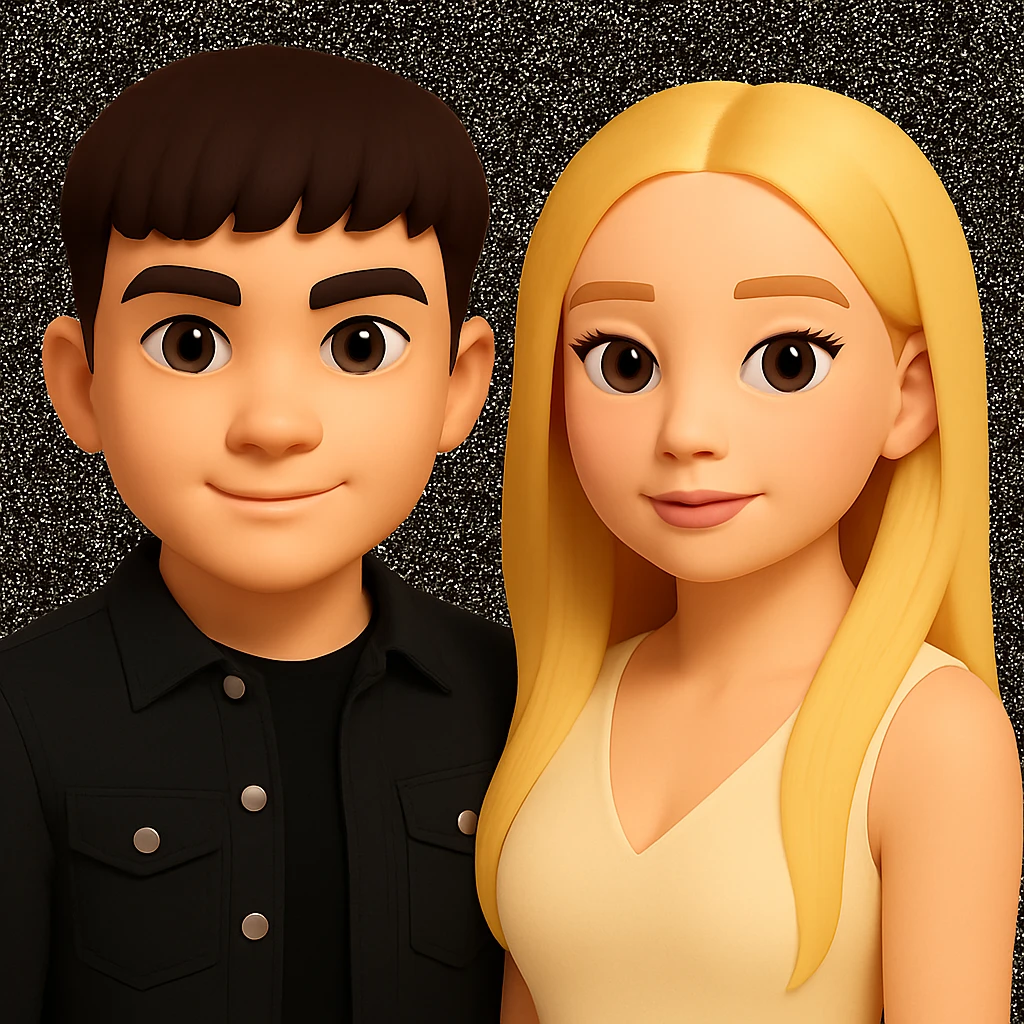 Slightly increase the volume of the upper body of the girl and slightly rotate her to face forward, preserving the style of the original image. emoji