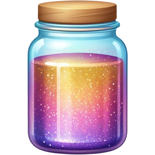 ultra realistic short jar of glitter emoji