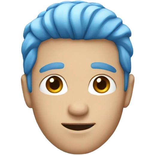 White male with blue hair emoji