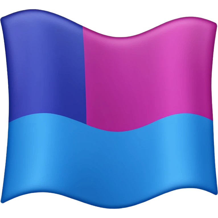 La bandera bisexual (lleva 3 franjas: la de arriba color magenta, abajo azul y en medio morada) emoji