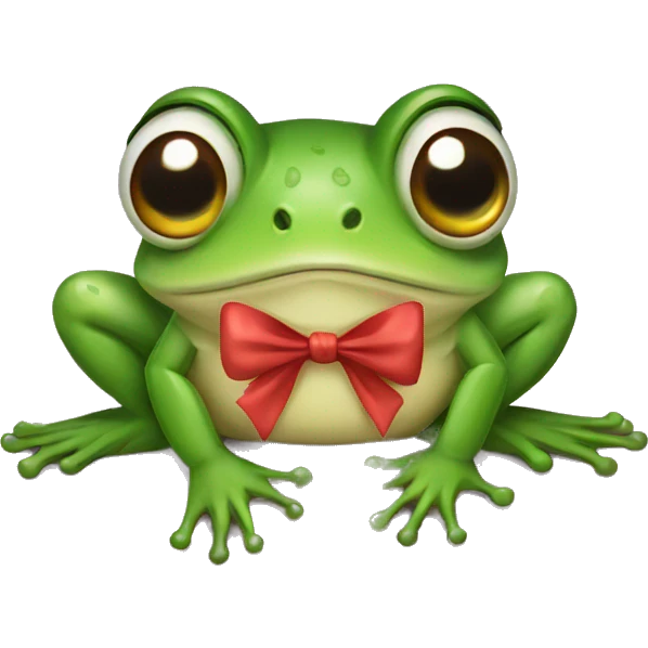 Frog with bow emoji