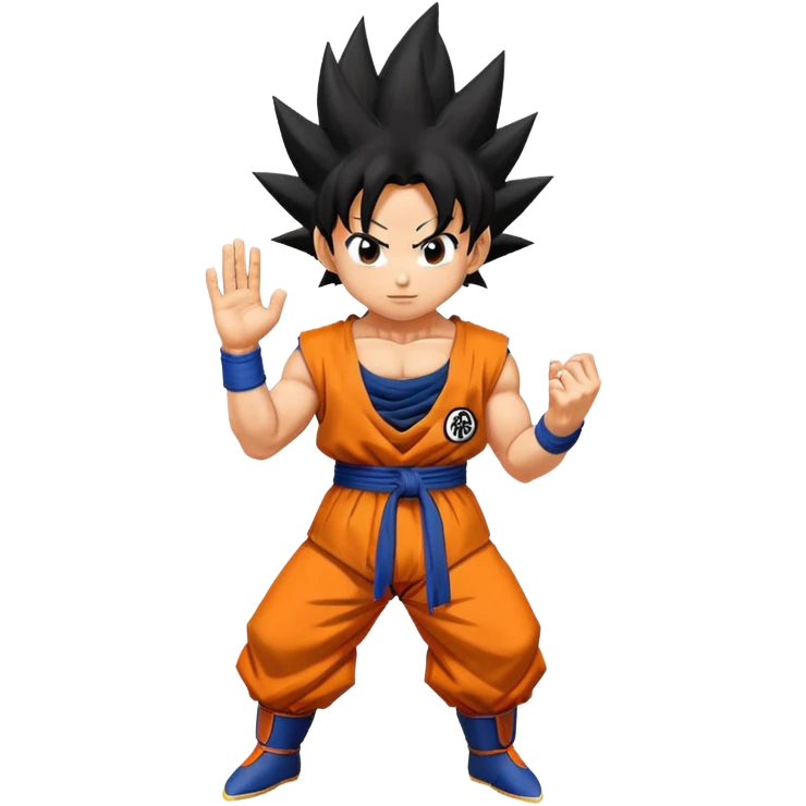 Goku from Dragon Ball Z with spiky black hair and orange gi emoji