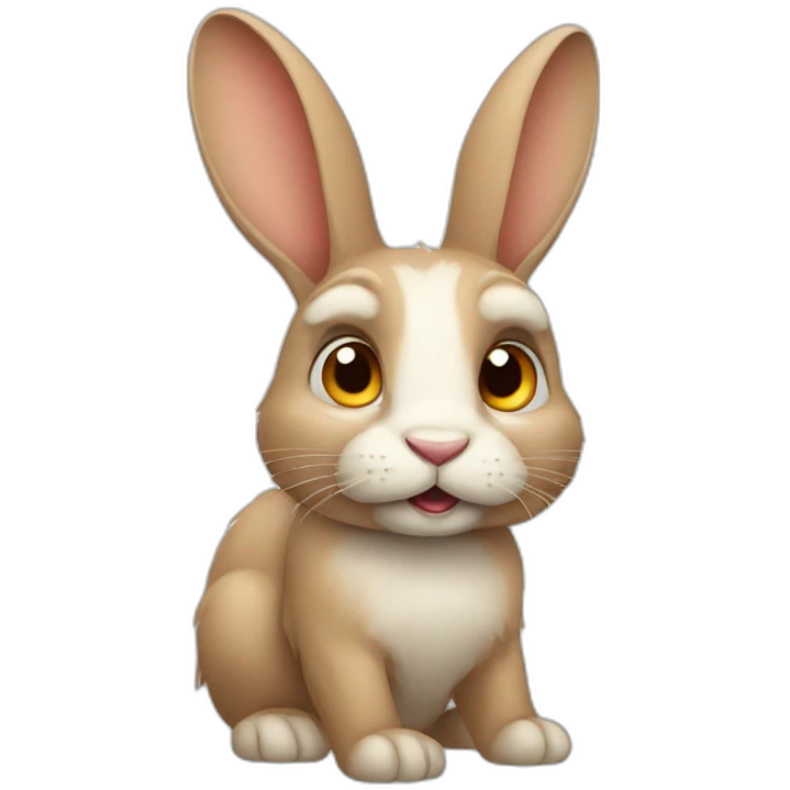 Rabbit with very big ears emoji