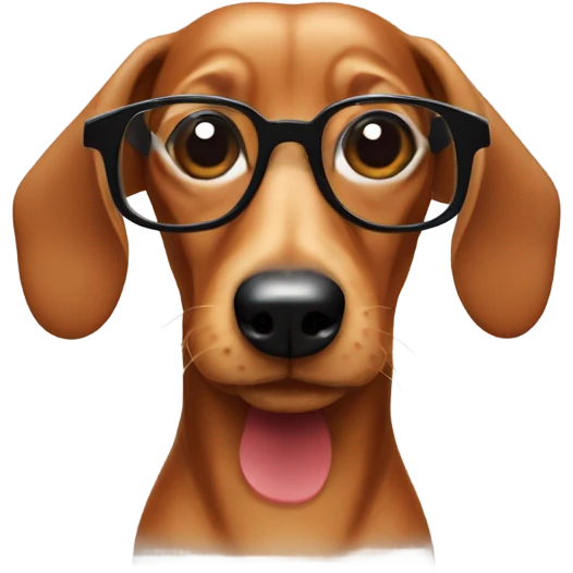 Sausage dog with glasses  emoji