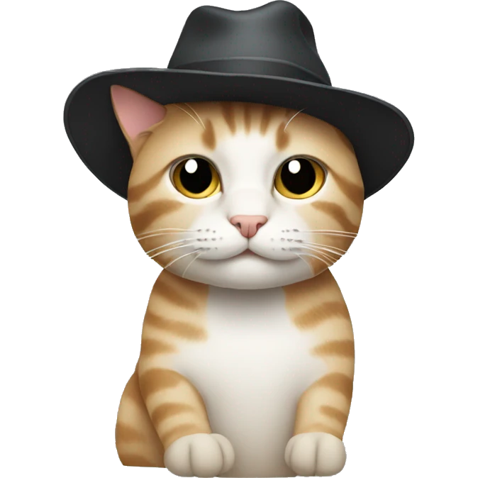 Cat using hat emoji