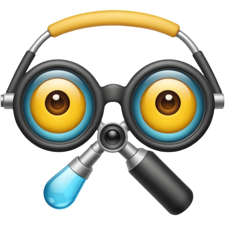 oculos, lente e microscopio objetos emoji