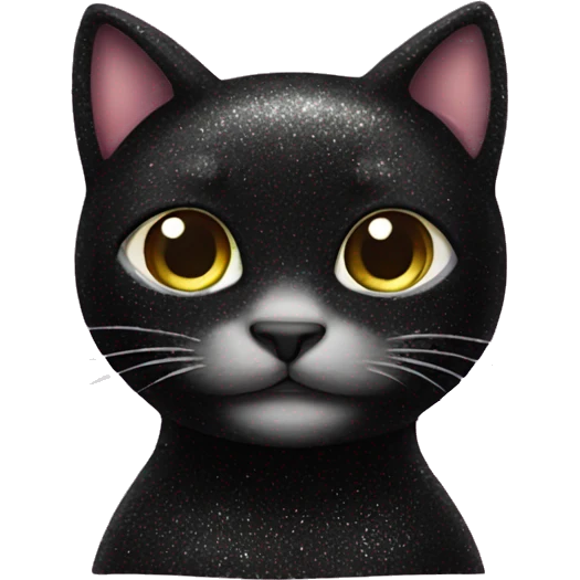 Black glittery shimmery cat emoji