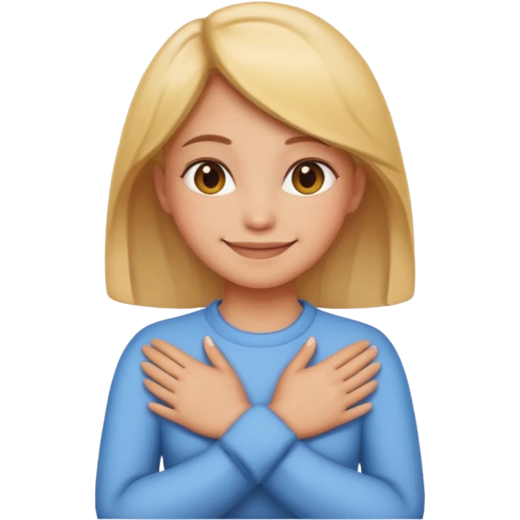make a girl emoji crossing hands around neck emoji