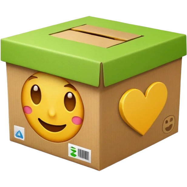 коробка для доставки светло зеленого  насыщенного цвета emoji emoji