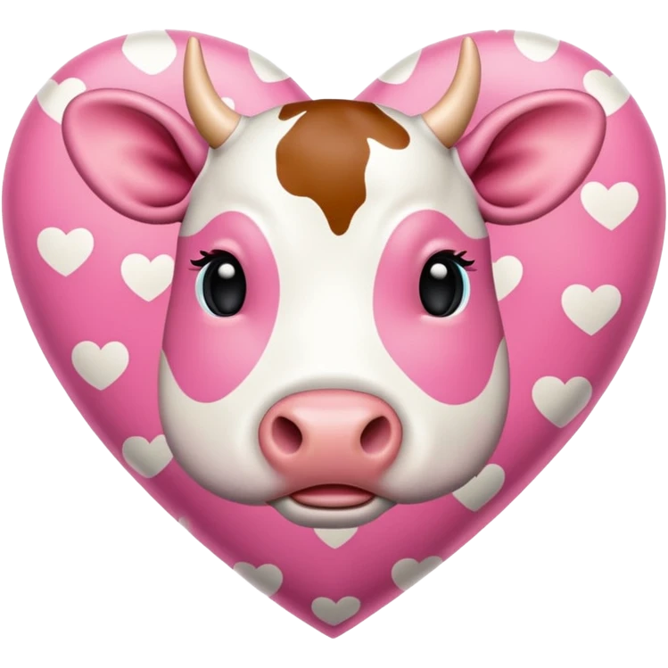 Pink cow print heart emoji