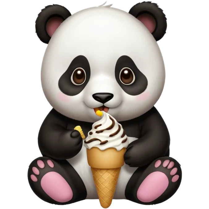 Panda eating ice cream emoji