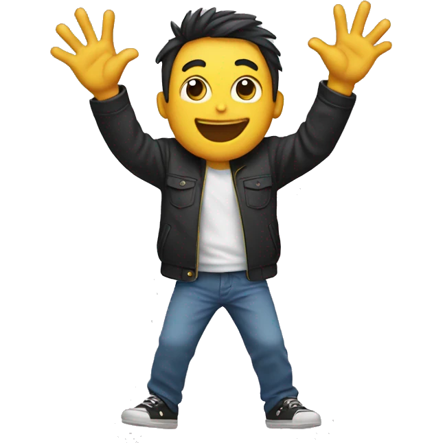 Excited emoji with rock hands emoji
