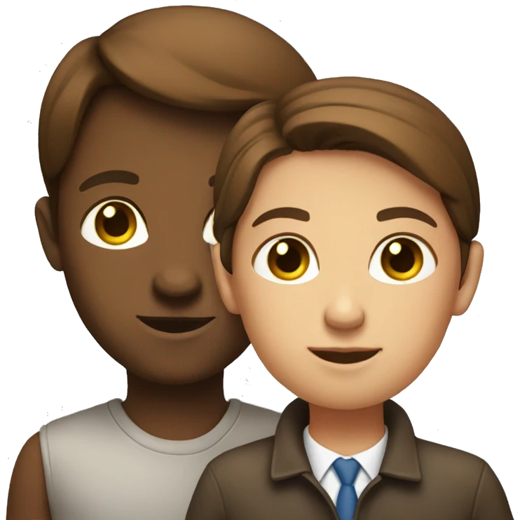 brown haired girl outdoors with small boss emoji
